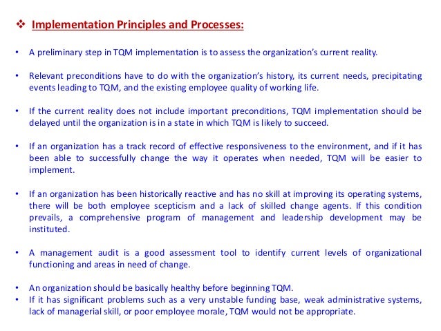 How tqm help an organization to adopt invironment change